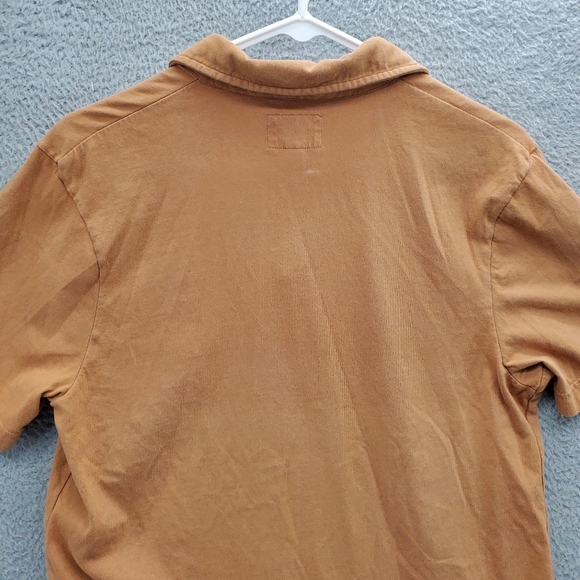 Pact Vintage Jersey Notch Neck Polo Shirt Mens Small Tan - Picture 9 of 11